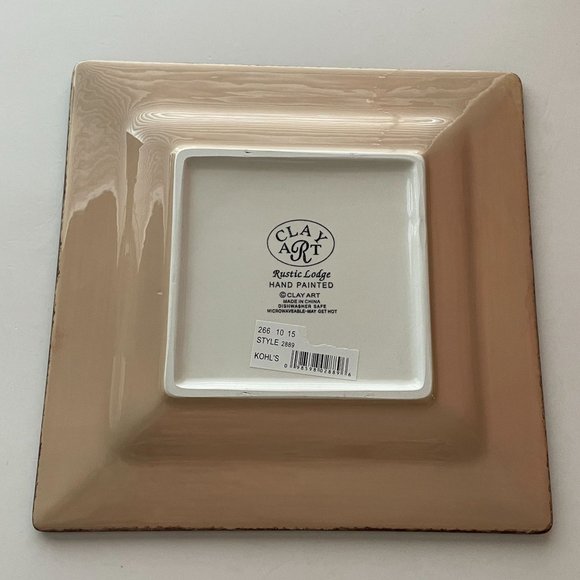 Clay Art Rustic Lodge Figural Salad Plate Bear Small Serving Plate Wood Land - Picture 9 of 11